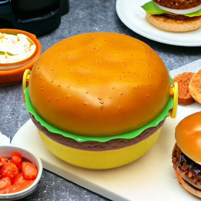 Burger Shape Double Layer Plastic Lunch Box