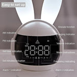 Cute Bunny Alarm Clock Rabbit Alarm Clock Alarm Clock With Ringtones Rechargeable Snoozing Night Light Clock