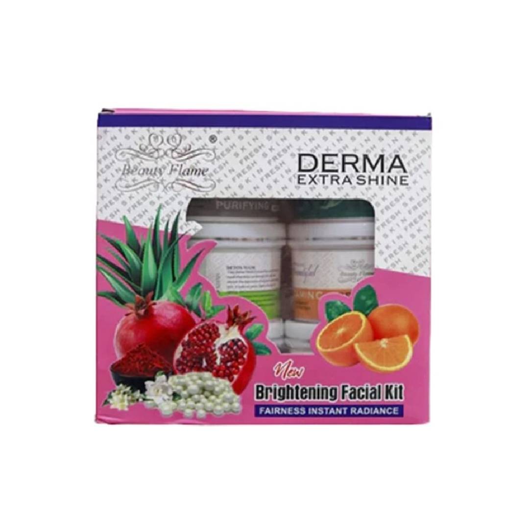 Beauty Flame Derma Extra Shine New Brightening Facial Kit (6 Steps) - Fairness Instant Radiance