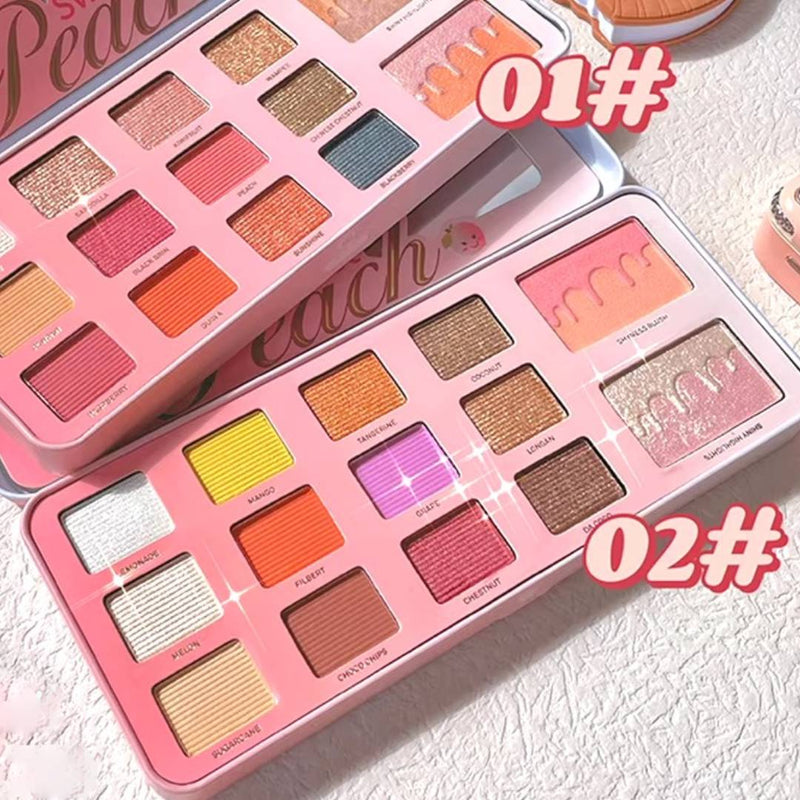 Biya Sweet Peach 12 Color Highlighter Shimmer Eyeshadow Palette