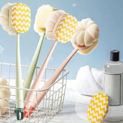 2in1 Double Sided Bath Brush Body Sponge And Scrubber Long Handle