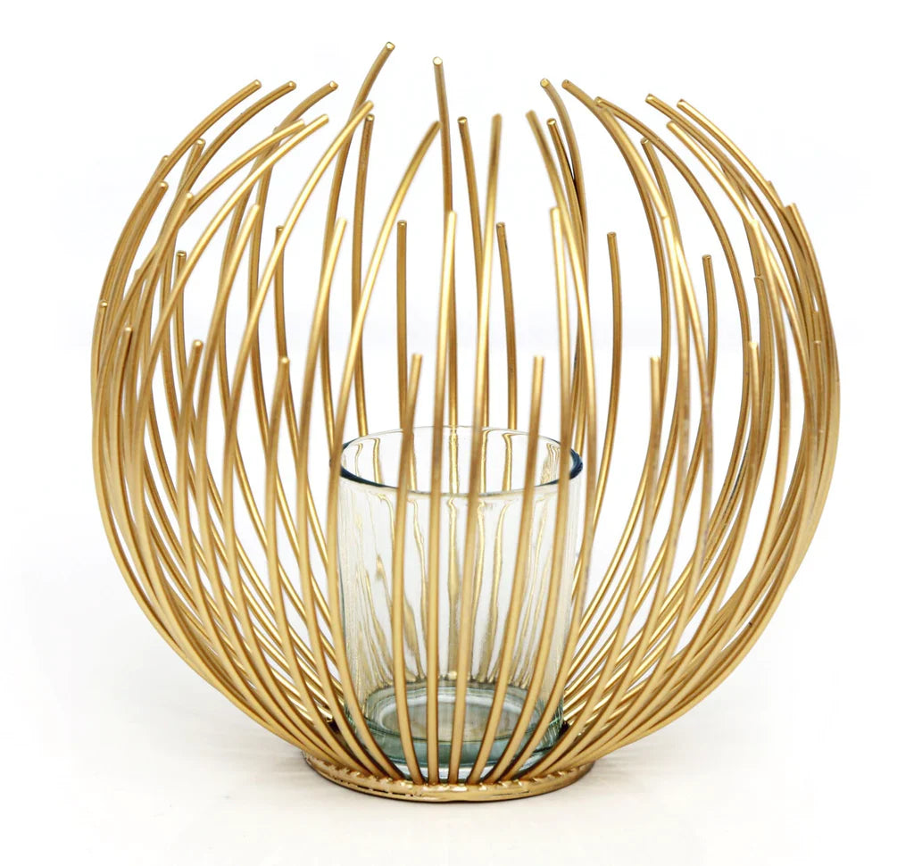 Geometric Metallic Gold Nordic Modern Desktop Candle Holder Stand Without Candle