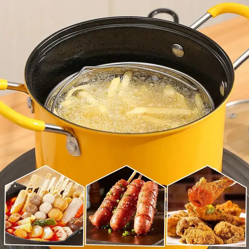 Multifunctional Deep Frying Strainer Pot Non Stick Heavy Duty