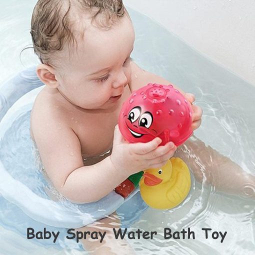 Water Sprinkler Ball Rotatable With Colorful LED Light Bath Toy For Kids