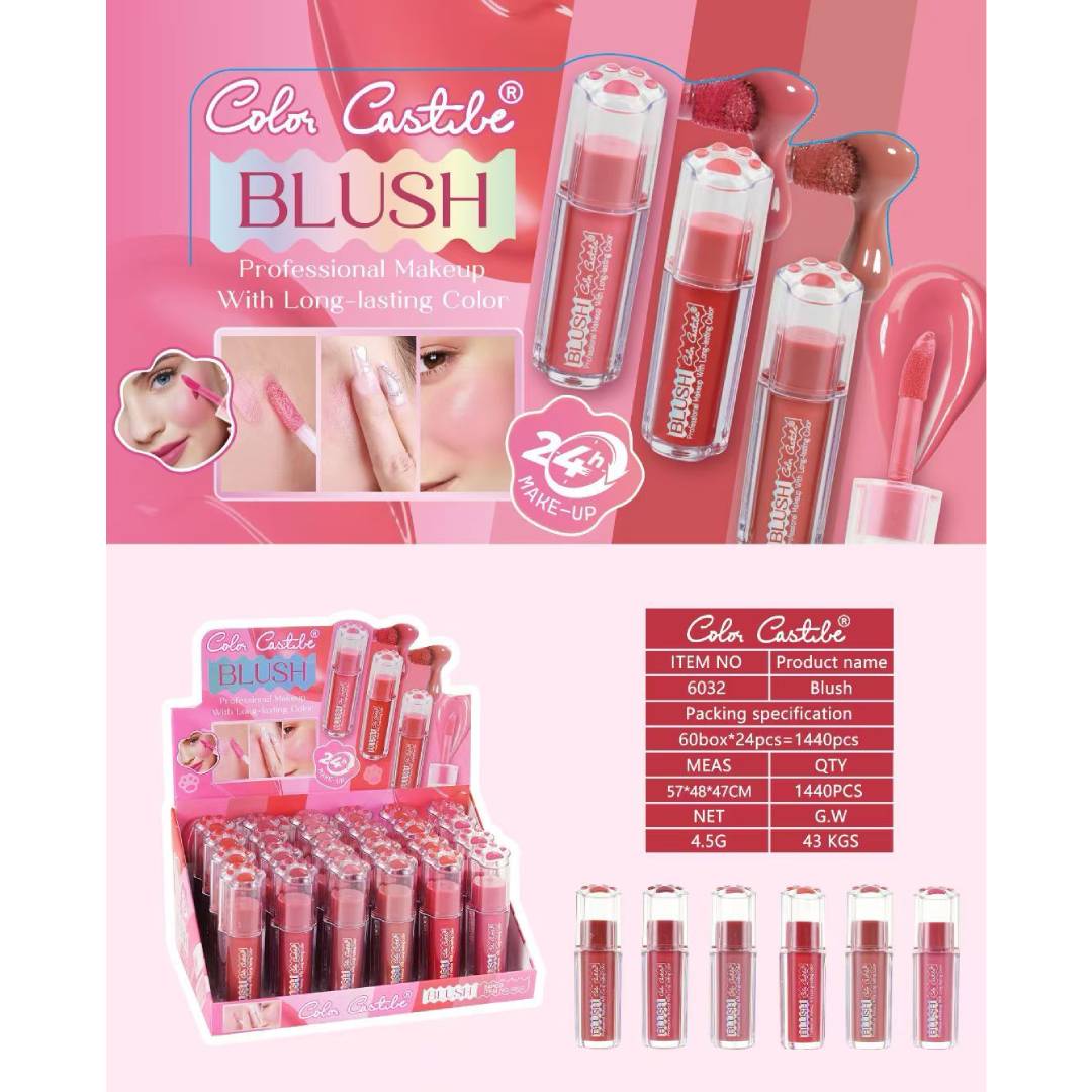 Color Castle Professional Makeup With Long Lasting Colors Blush 6Pcs Set