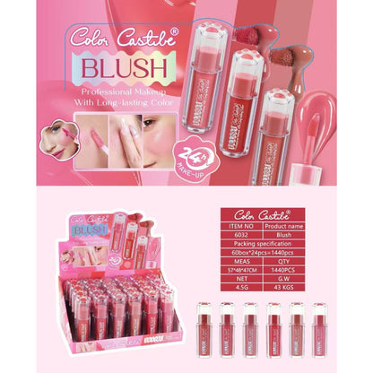 Color Castle Professional Makeup With Long Lasting Colors Blush 6Pcs Set