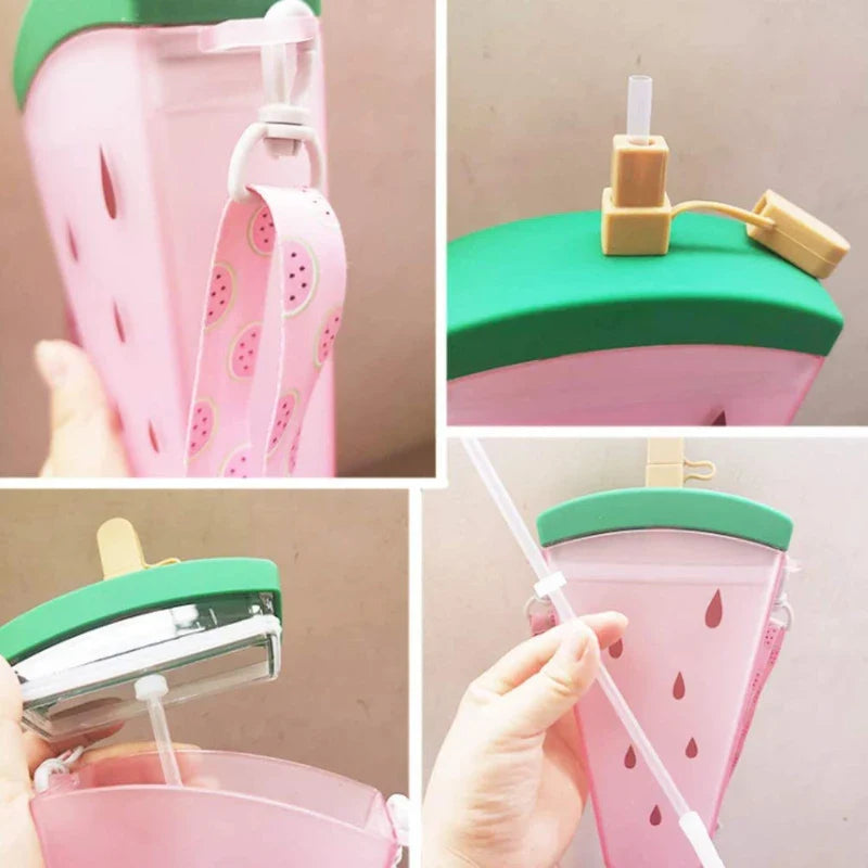 Cute Ice Cream Bottle With Straw 320ml