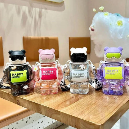 Cute Happy Mini Cool Water Bottle With Straw