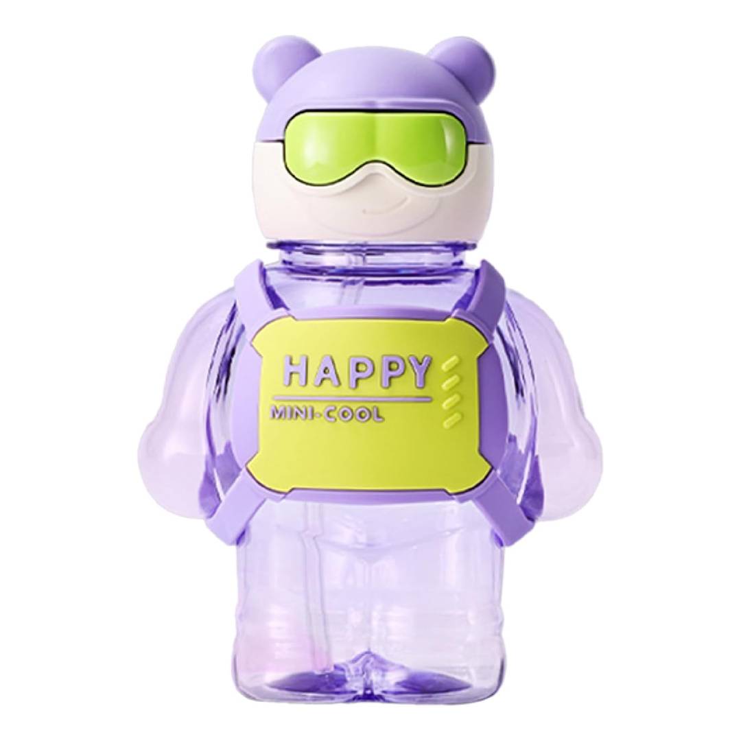 Cute Happy Mini Cool Water Bottle With Straw