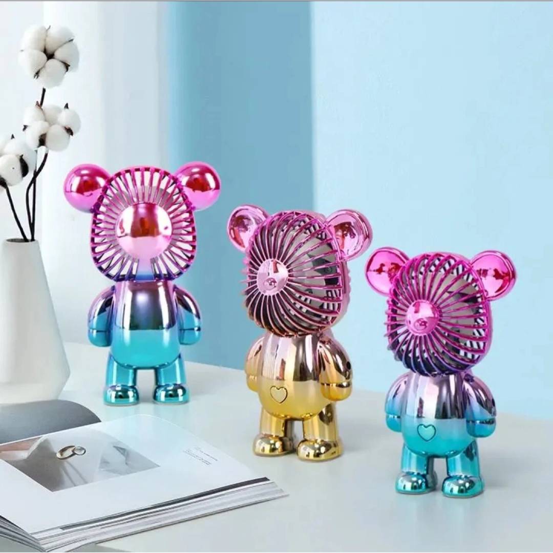 Cute Bear Shape USB Rechargeable Mini Hand Fan