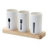 3in1 Spoon Chopsticks Cutlery Stand Holder With Tray