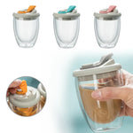 Double Wall Glass Mug With Lid