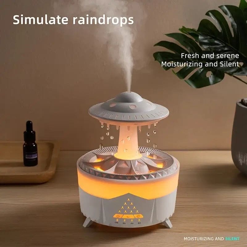 Rain Drop Mushroom Humidifier Ultrasonic RC Atomization Air Freshener With Night Light