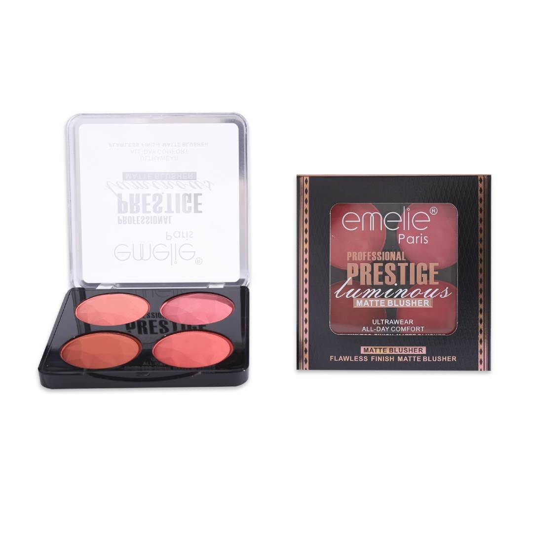 Emelie Paris Professional Prestige Luminous Flawless Finish Matte Blusher 4in1 Blush On Palette