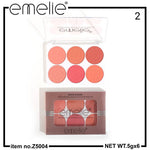 Emelie Professional Makeup Matte Blusher 6 Color Round Palette