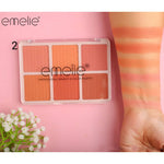 Emelie Professional Makeup Matte Blusher 6 Color Square Palette