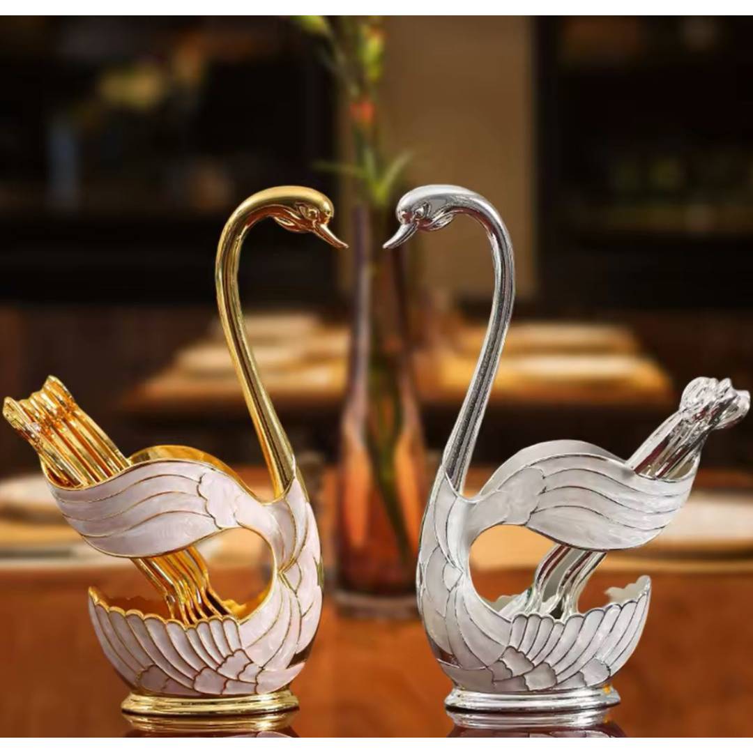 European Style Luxury Duck Shaped Tea Spoon Holder