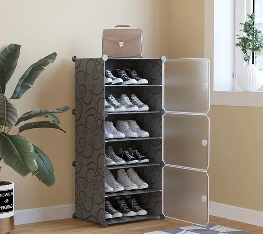 Portable Attachable Shoe Storage Rack Large Capacity Dustproof Shoe Storage Cabinet