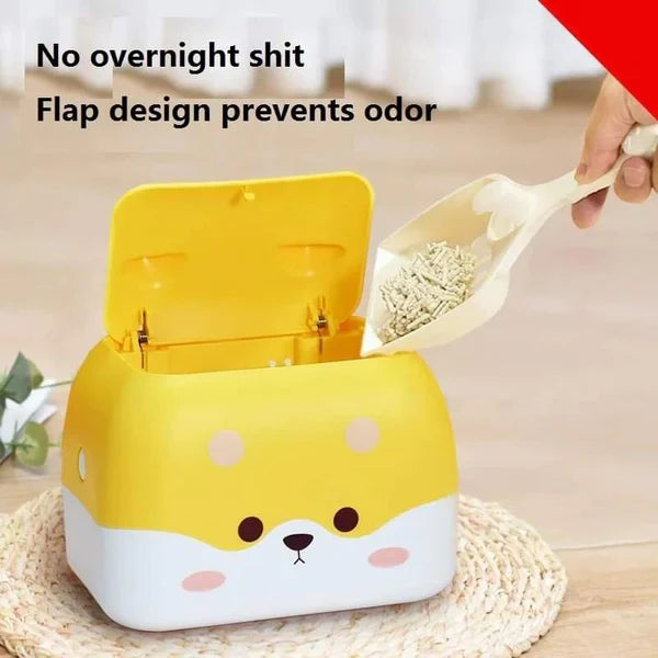 Cute Pet Dog Mini Trash Can Storage Box Double Press Trash Can with Lid