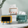 2in1 Creative Retro TV Tissue Box Organizer With Phone Stand