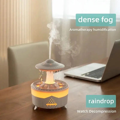 Rain Drop Mushroom Humidifier Ultrasonic RC Atomization Air Freshener With Night Light