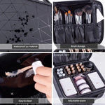 Professional Multifunctional Portable Square Partition Makeup Cosmetic Bag Organizer Traveling Storage Box