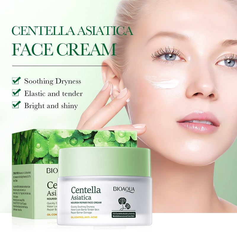 BIOAQUA Centella Asiatica Soothing Nourish Repair Face Cream Oil Control Anti-Acne Hydrating Moisturizing Cream 50g