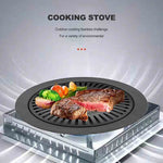 Non-Stick Smokeless Indoor BBQ Grill Stovetop Plate Barbecue Pan