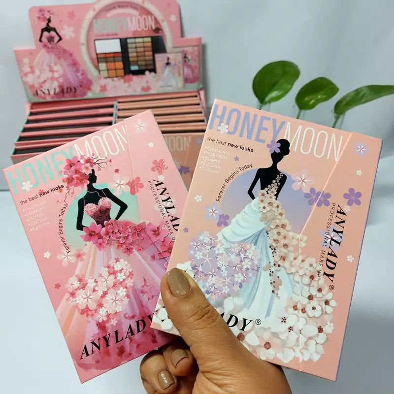 Any Lady Honeymoon Makeup Highlighter Blusher Lipstick Eyebrow Powder Eyeshadow Palette