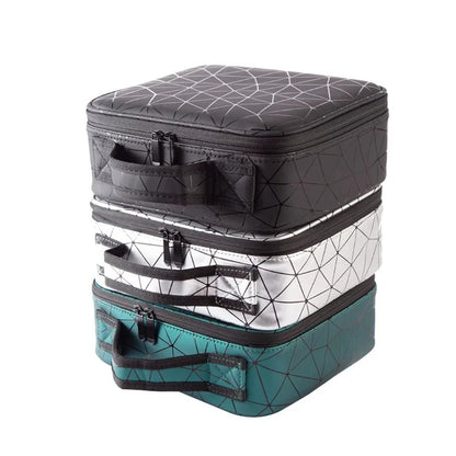 Professional Multifunctional Portable Square Partition Makeup Cosmetic Bag Organizer Traveling Storage Box