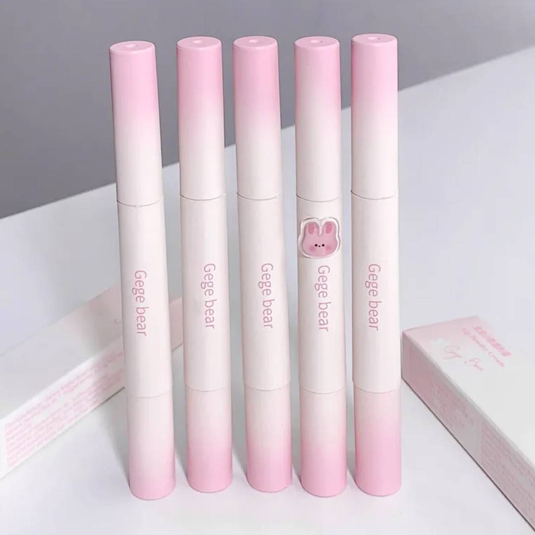Gege Bear Cushion Gloss Lip Powder Cream Matte Lip Gloss 4Pcs Set