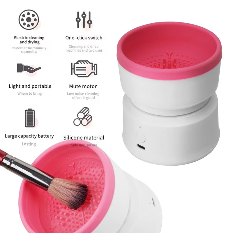 Portable Electric USB Makeup Brush Cleaner Machine Use 5V2A Adapter Or Power Bank