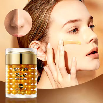 24k Sadoer  Gold-Pearl Collagen Face Cream Moisturizing Brightening Hydrating Firming Faci