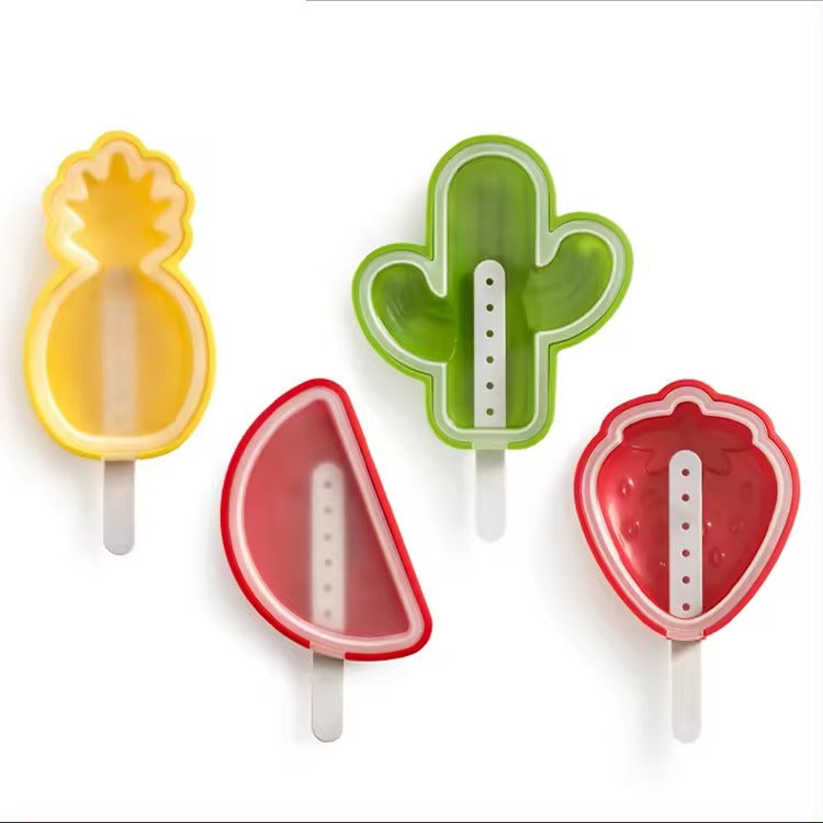 Pineapple Fruit Shape Colorful Silicone Ice Cream Popsicle Mold