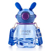 Cute Space Rabbit Design Water Bottle With Straw