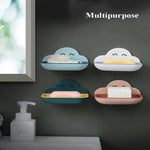 Wall Mounted Cute Cloud Shape Soap Holder Removable Drain Soap Tray