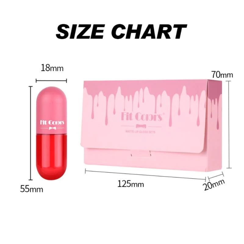 Fit Colors Matte Lip Gloss 5 Pcs box