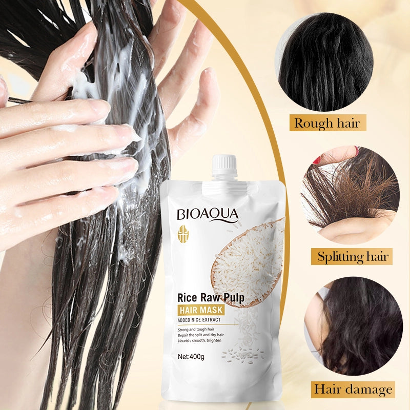 Bioaqua Rice Raw Pulp Hair Mask 400g