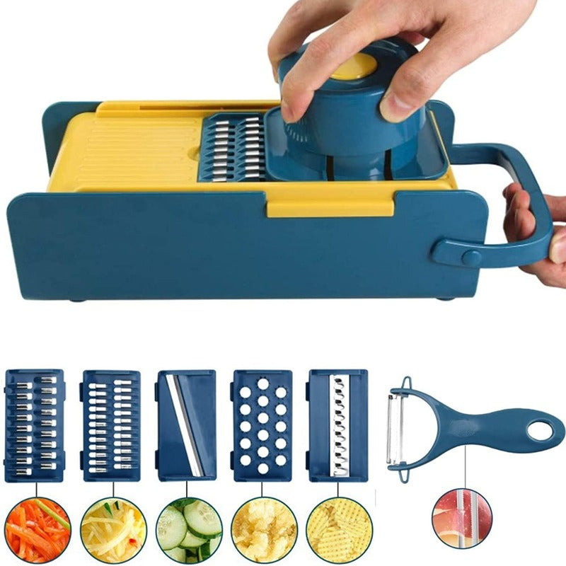 6 In 1 Adjustable Vegetable Cutter Multifunctional Slicer with Container Kitchen Tool