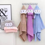 Cute Cartoon Hooded Fleece Kids Bath Towel