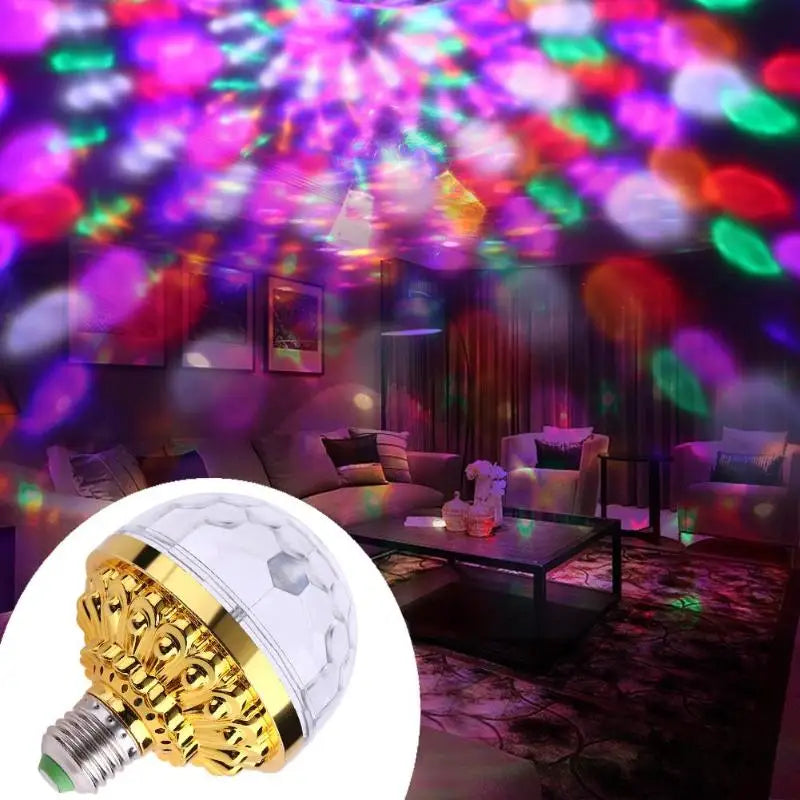 LED Multi Color Rotating Auto Crystal Ball Bulb With Socket