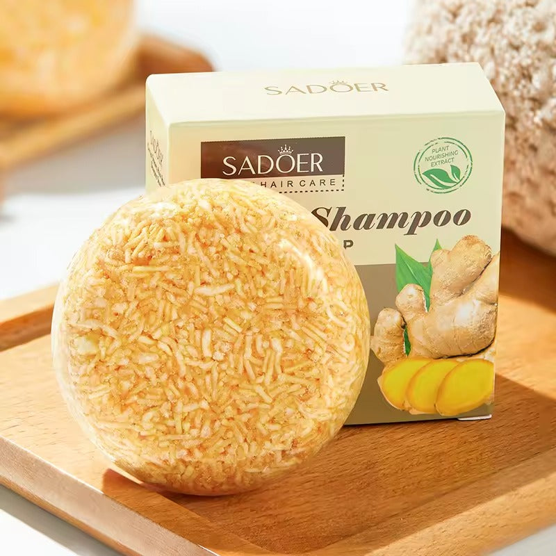 Sadoer Solid Shampoo Dandruff Removal Natural Organic Ginger Soap Shampoo Bar