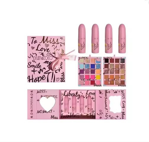 Kevin & Coco Love Is Love 40 Color Makeup Kit Eyeshadow And Lipstick Palette All In One Gift Box