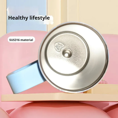 Stainless Steel New 3D Printed Tumbler Mug Vacuum Thermos With Straw Handle Water Bottle 1200ml