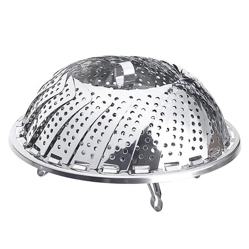 Stainless Steel Expandable Folding Dish Steamer Basket Mesh Vegetable Cooker Steamer Expandable