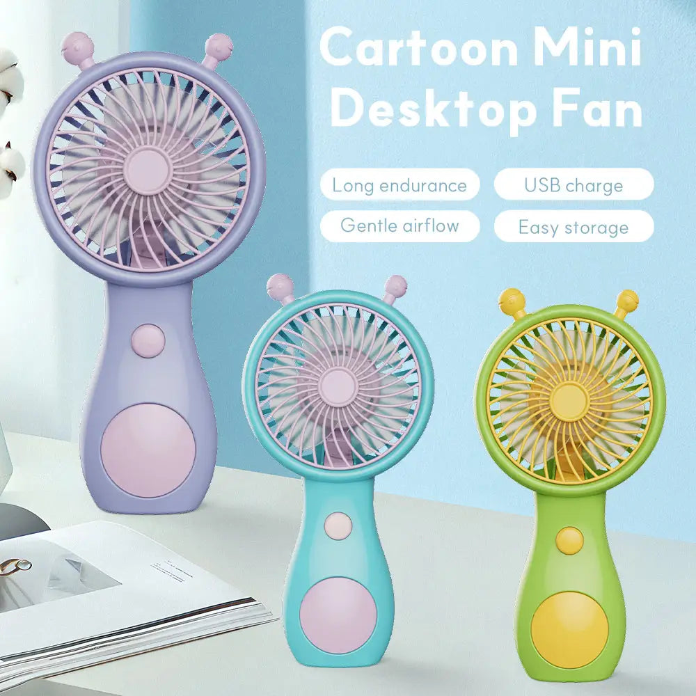 Portable Handheld Cute Mini Snail Rechargeable Fan
