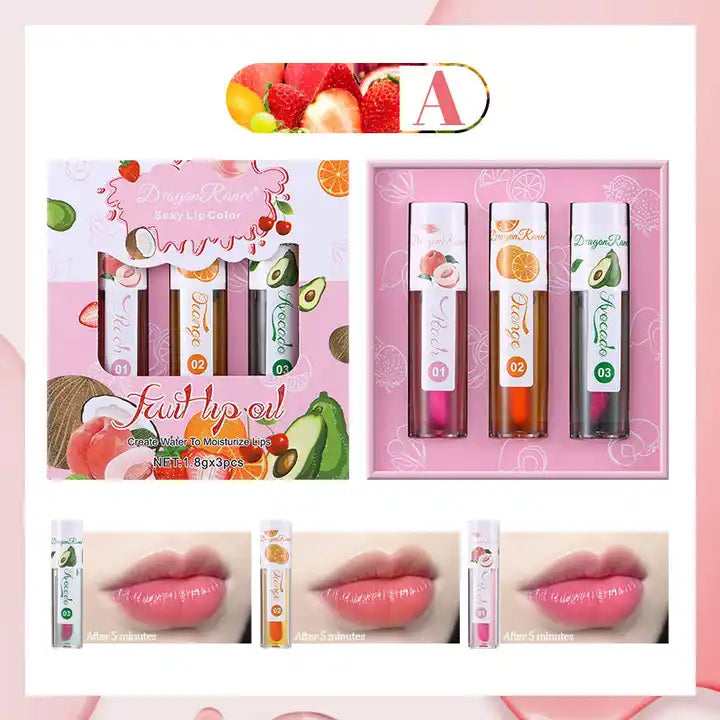 Dragon Ranee Fruity Lip Oil 3 Pcs Box