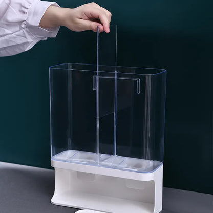 Wall Mounted Transparent Grain Storage Box Space Saving Cereal Dispenser