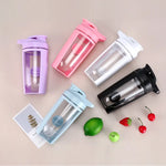 Transparent Glossy Plastic Water Bottle Protein Shaker Bottle Random Color