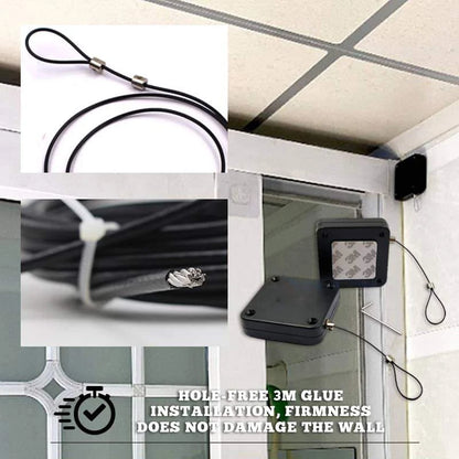 Multifunctional Automatic Punch-Free Sensor Door Closer Pull Wire Rope Quick Install & Stable Hole-Free